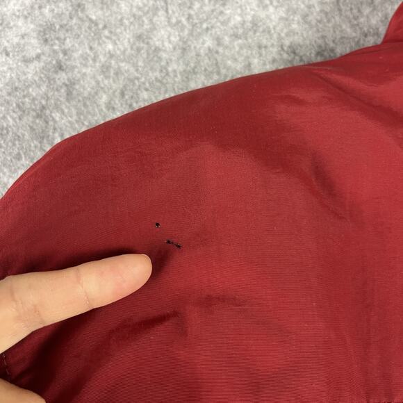 VTG J Crew Oarsman Bomber Jacket Mens Medium Red Fleece Lined Full Zip 90s USA - Picture 13 of 14